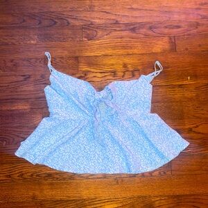 Super cute summer top! Never worn, pretty baby blue color with tiny flowers